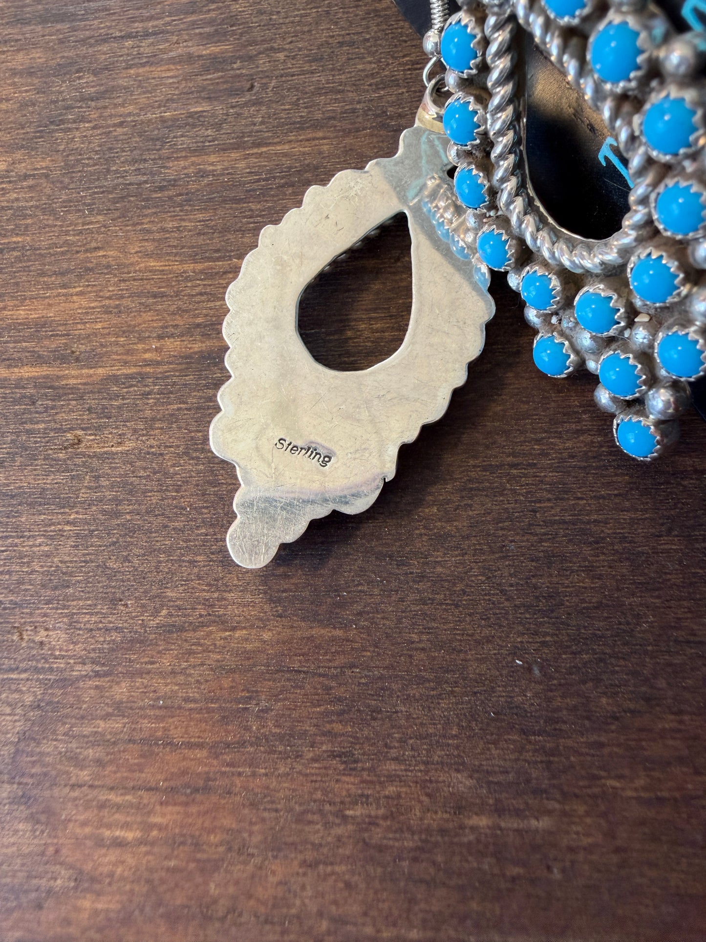 New turquoise cluster dangle statement earrings