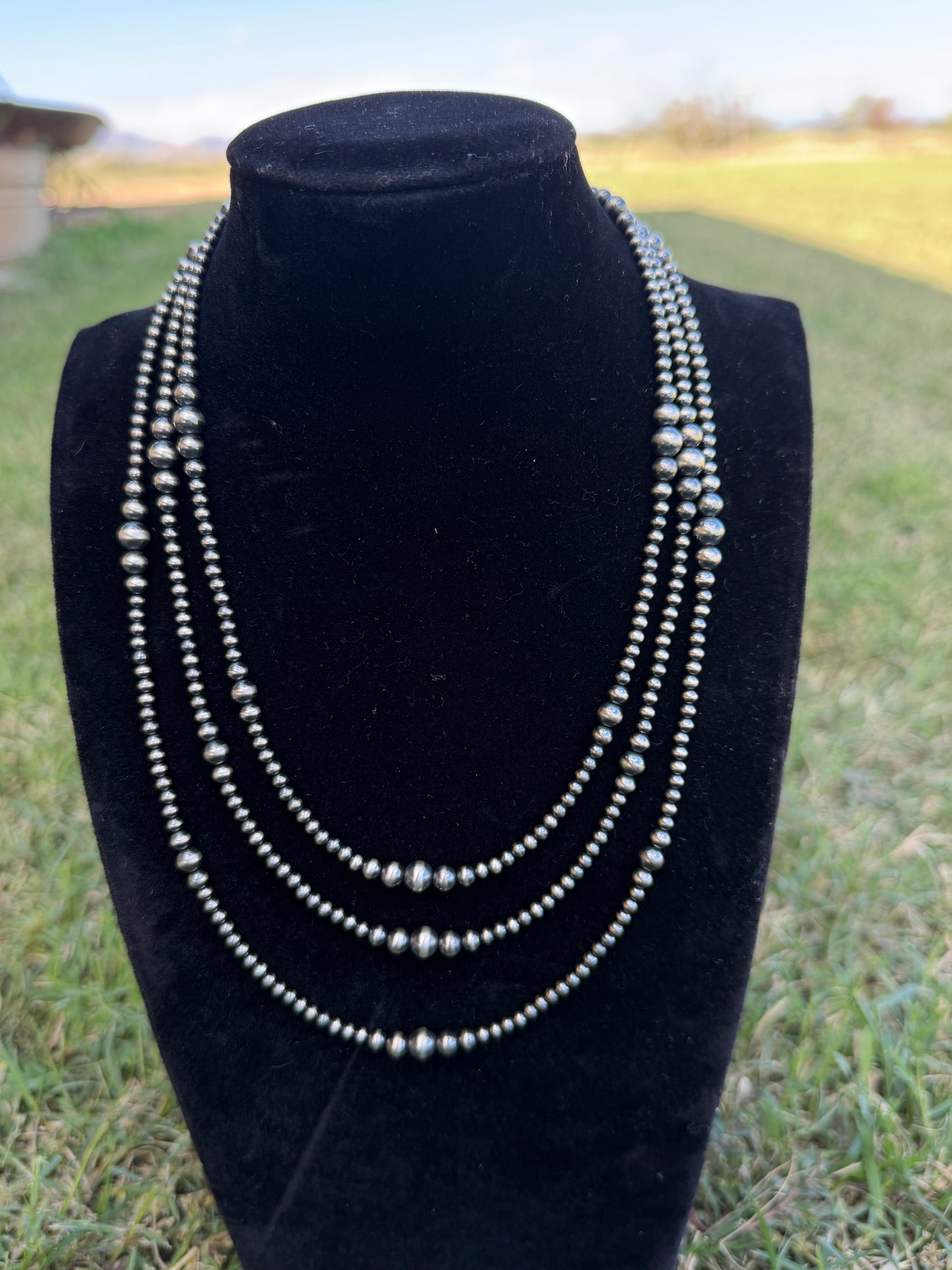 New 3-6mm sterling silver graduated pearl necklaces