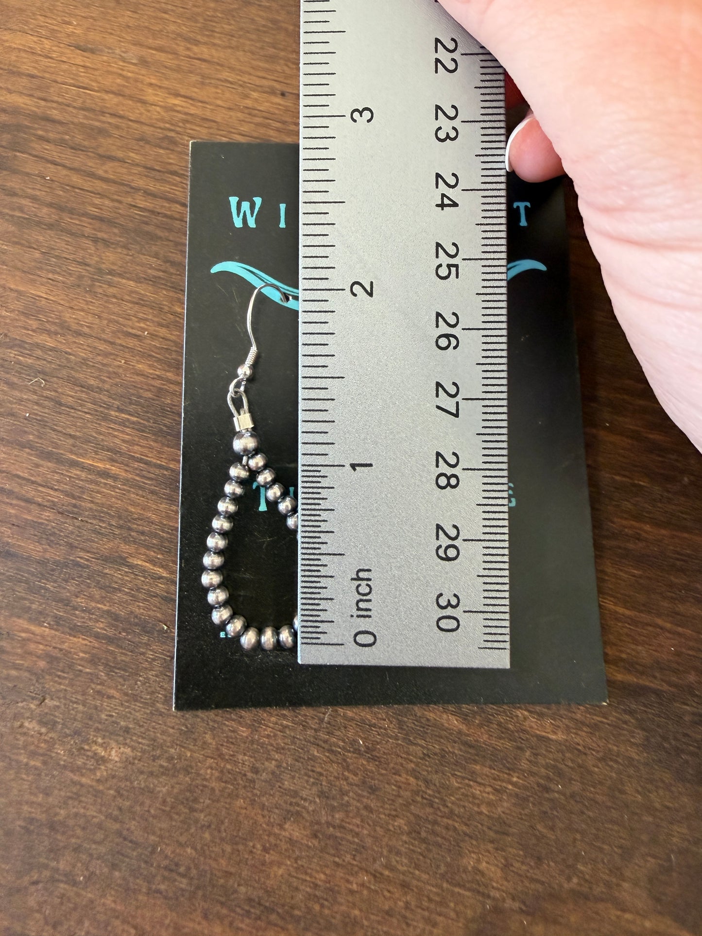 New small 3mm silver pearl teardrop hoop earrings