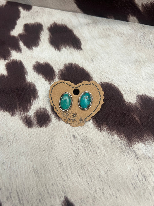 New kingman turquoise stud earrings