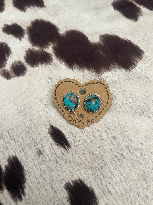 New kingman turquoise stud earrings