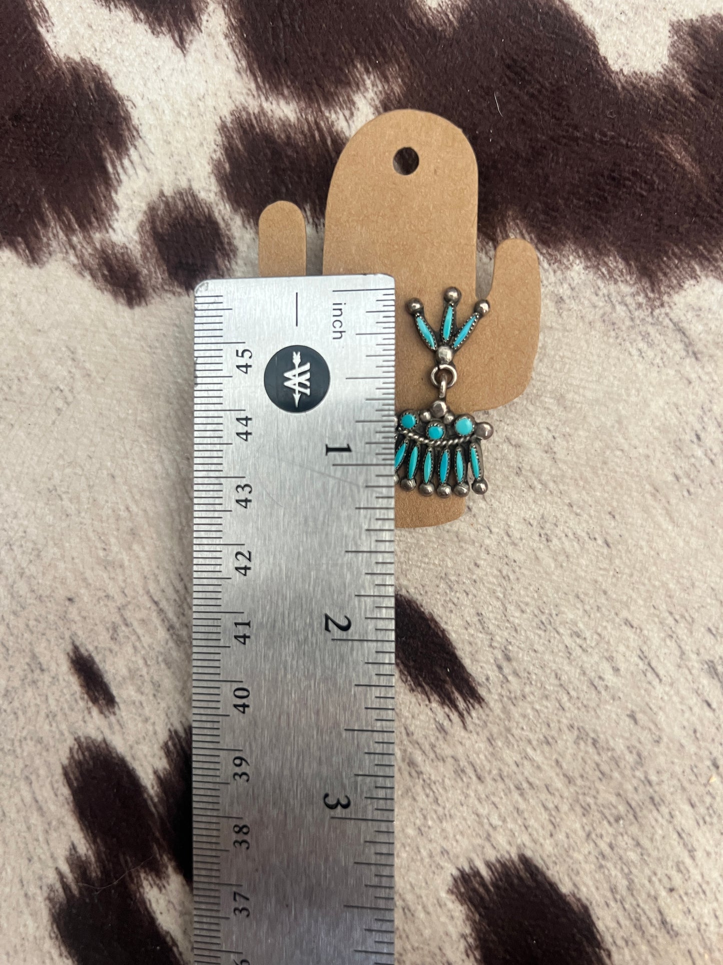 Vintage turquoise needlepoint and snake eye cluster earrings