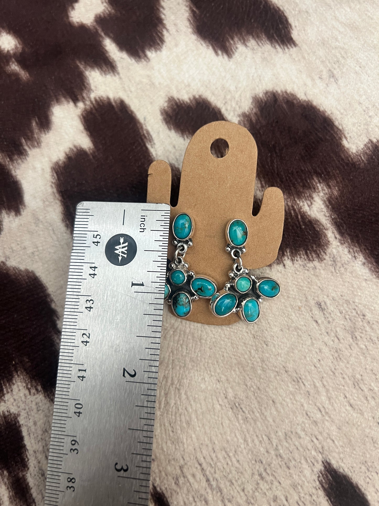 New turquoise cluster dangle esrrings