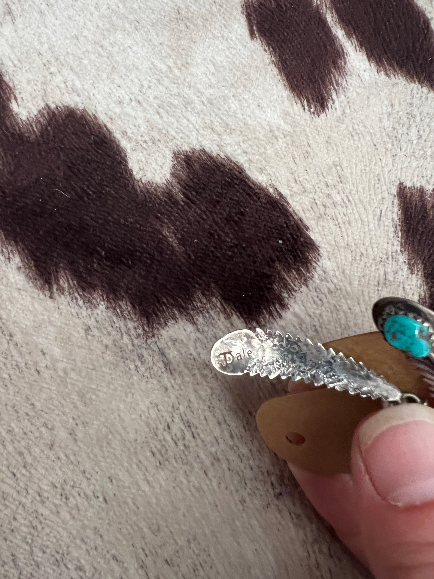 Vintage turquoise feather dangle earrings