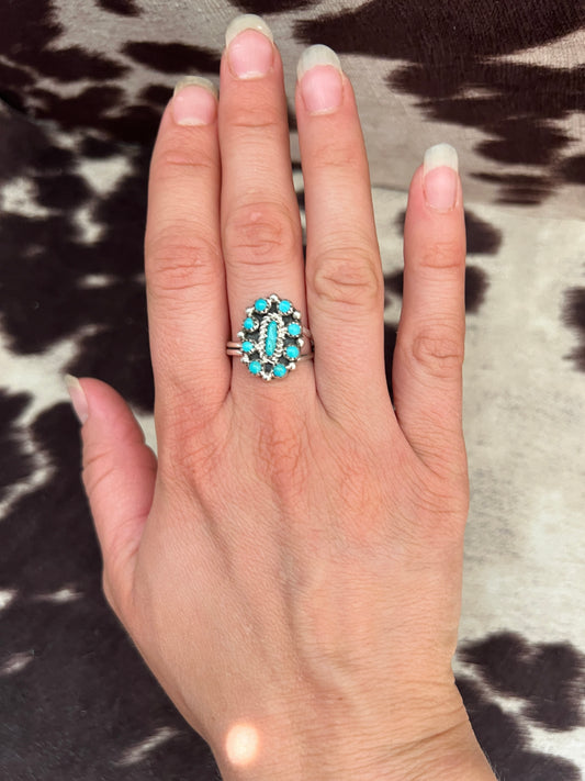 New turquoise cluster ring