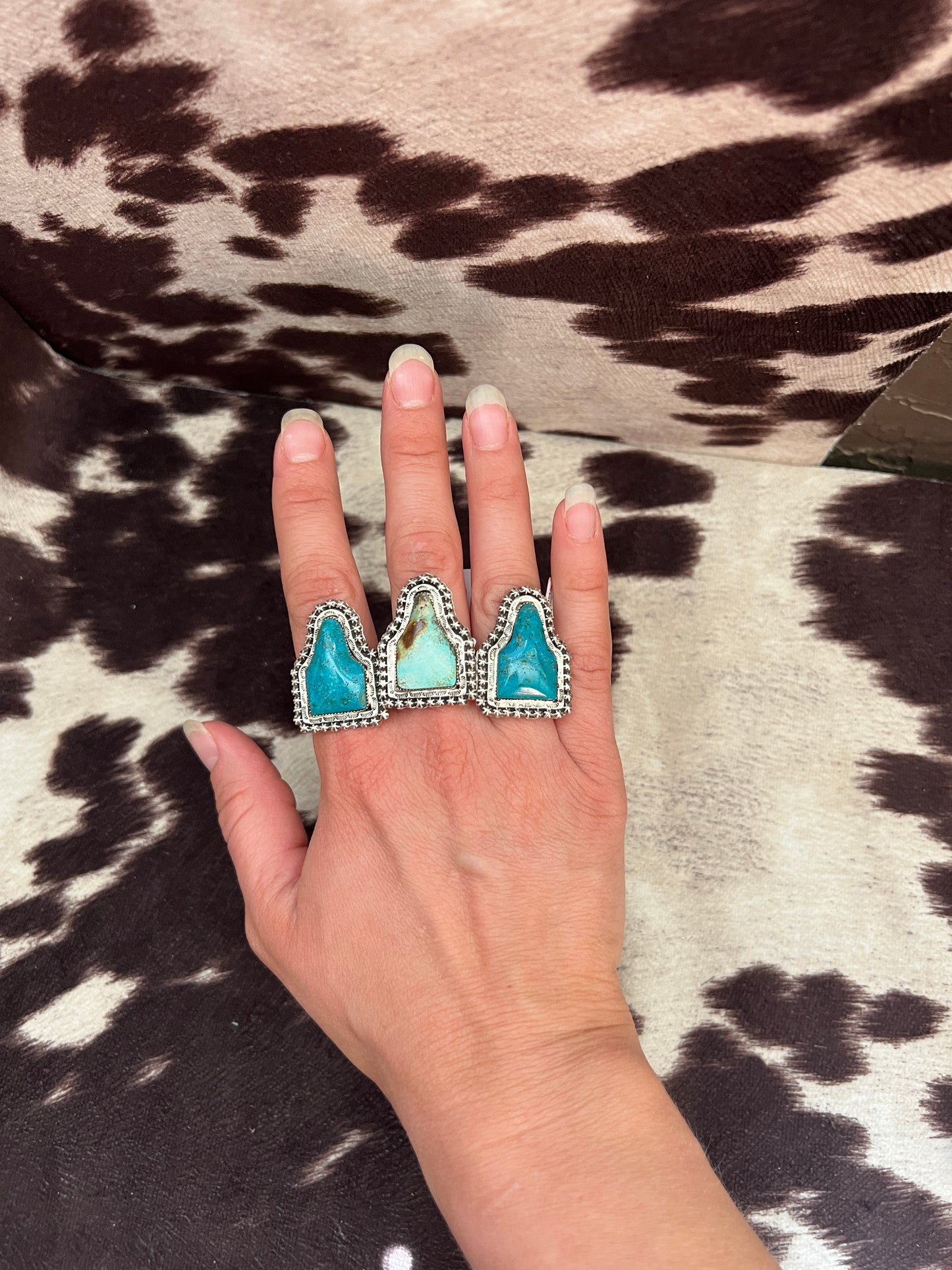 New ear tag turquoise ring