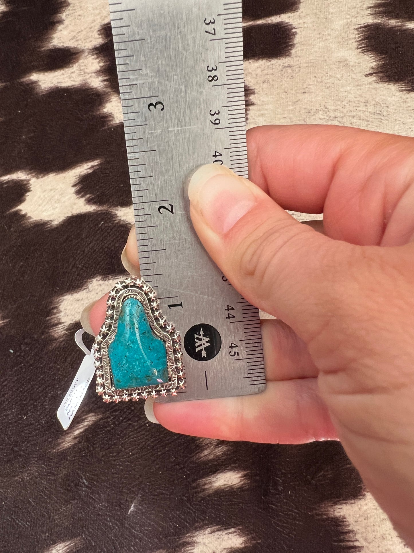 New ear tag turquoise ring