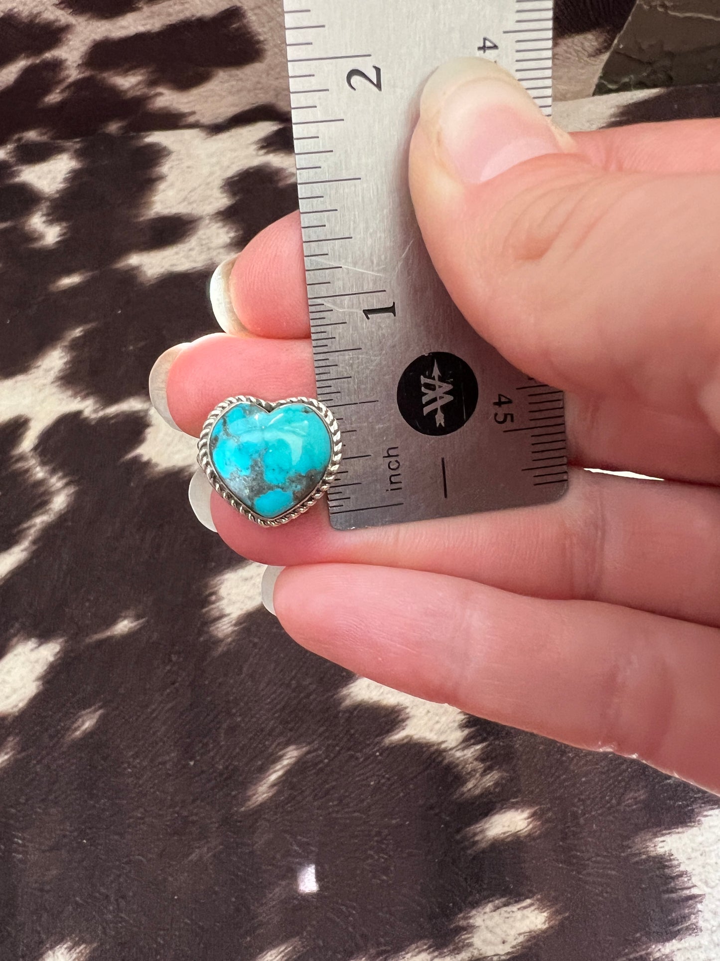 New kingman turquoise heart ring
