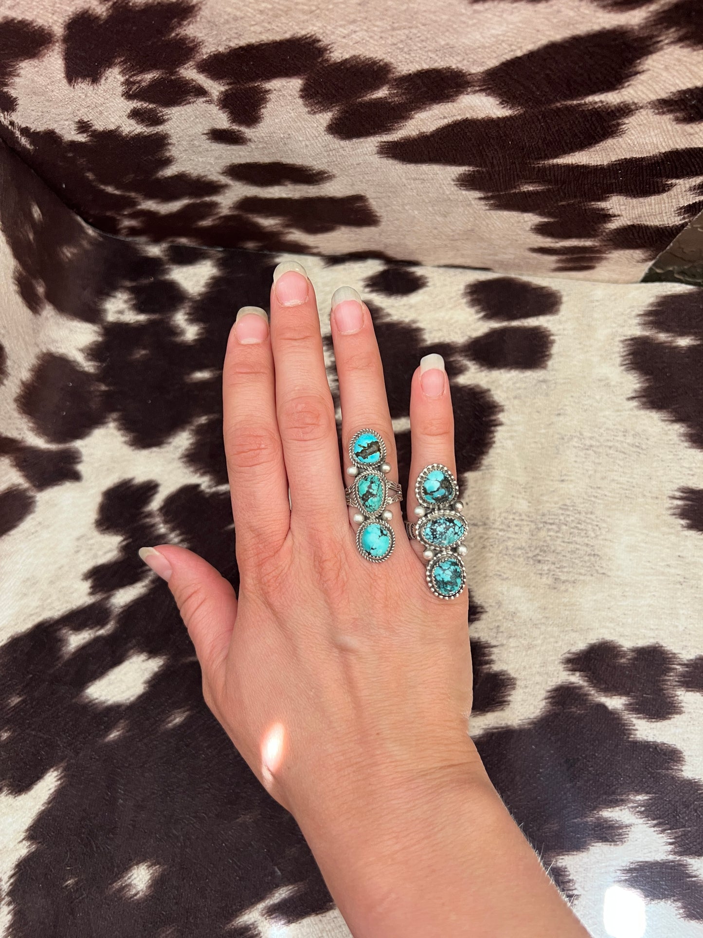 New 3 kingman turquoise ring