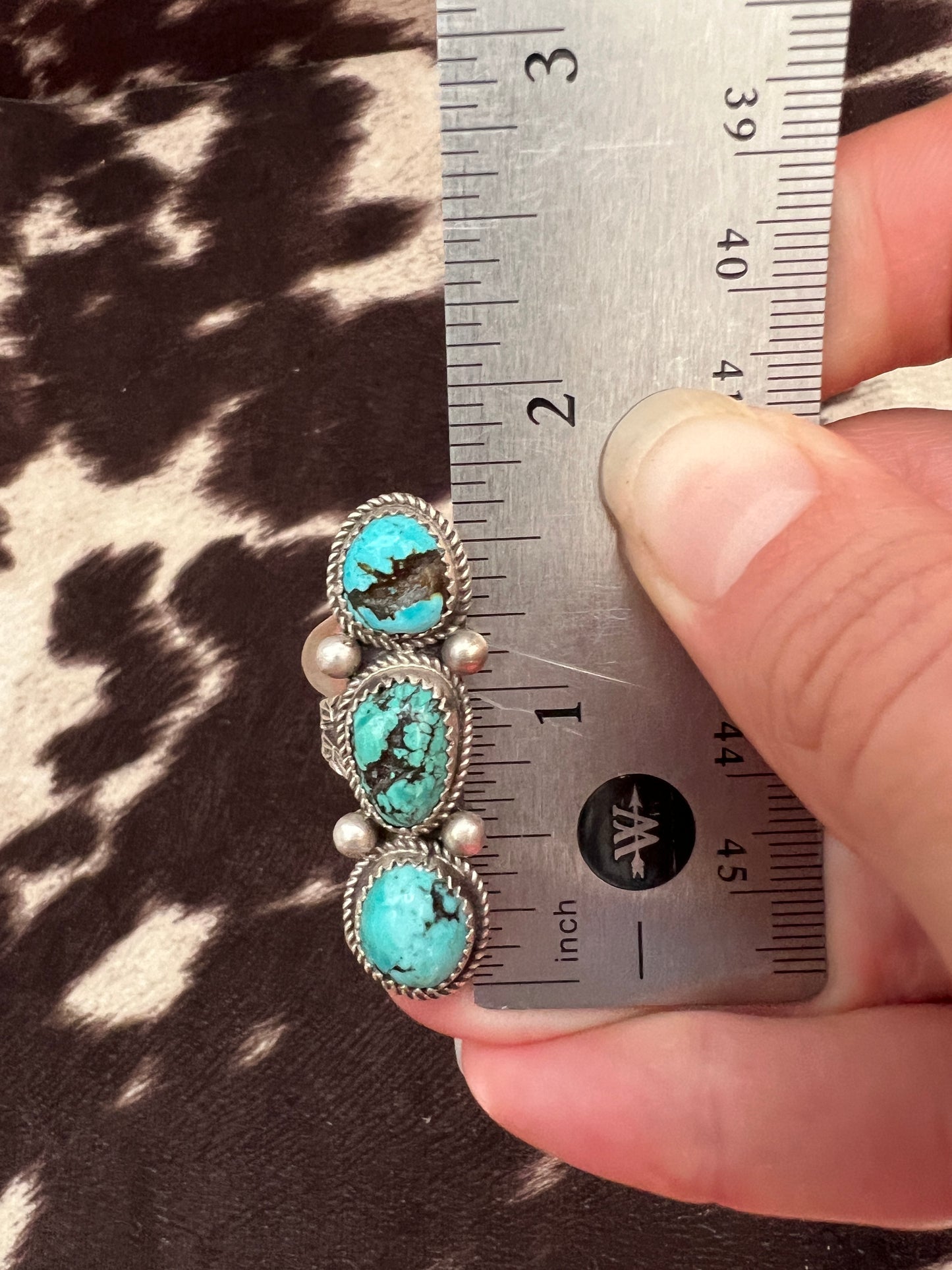 New 3 kingman turquoise ring