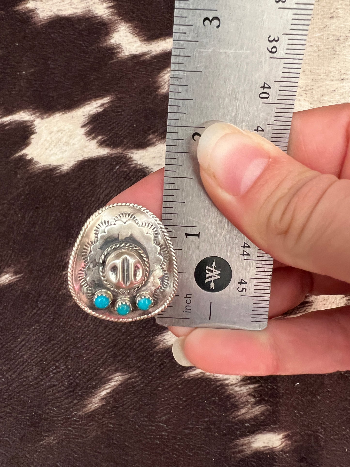 New 3 turquoise cowboy hat ring