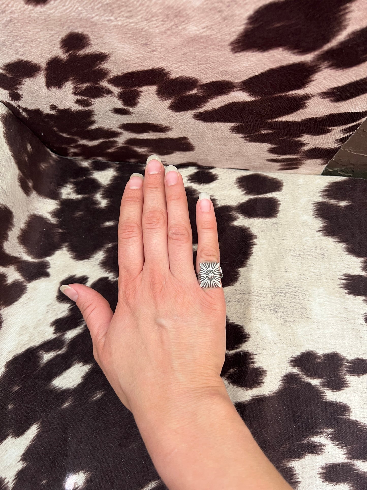 New silver concho style ring