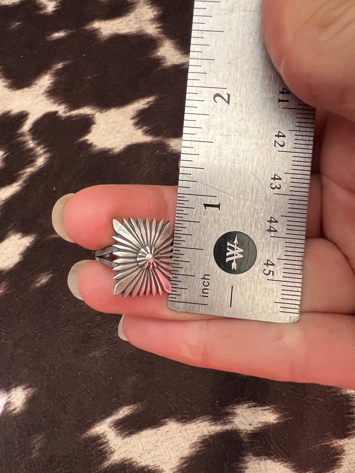 New silver concho style ring