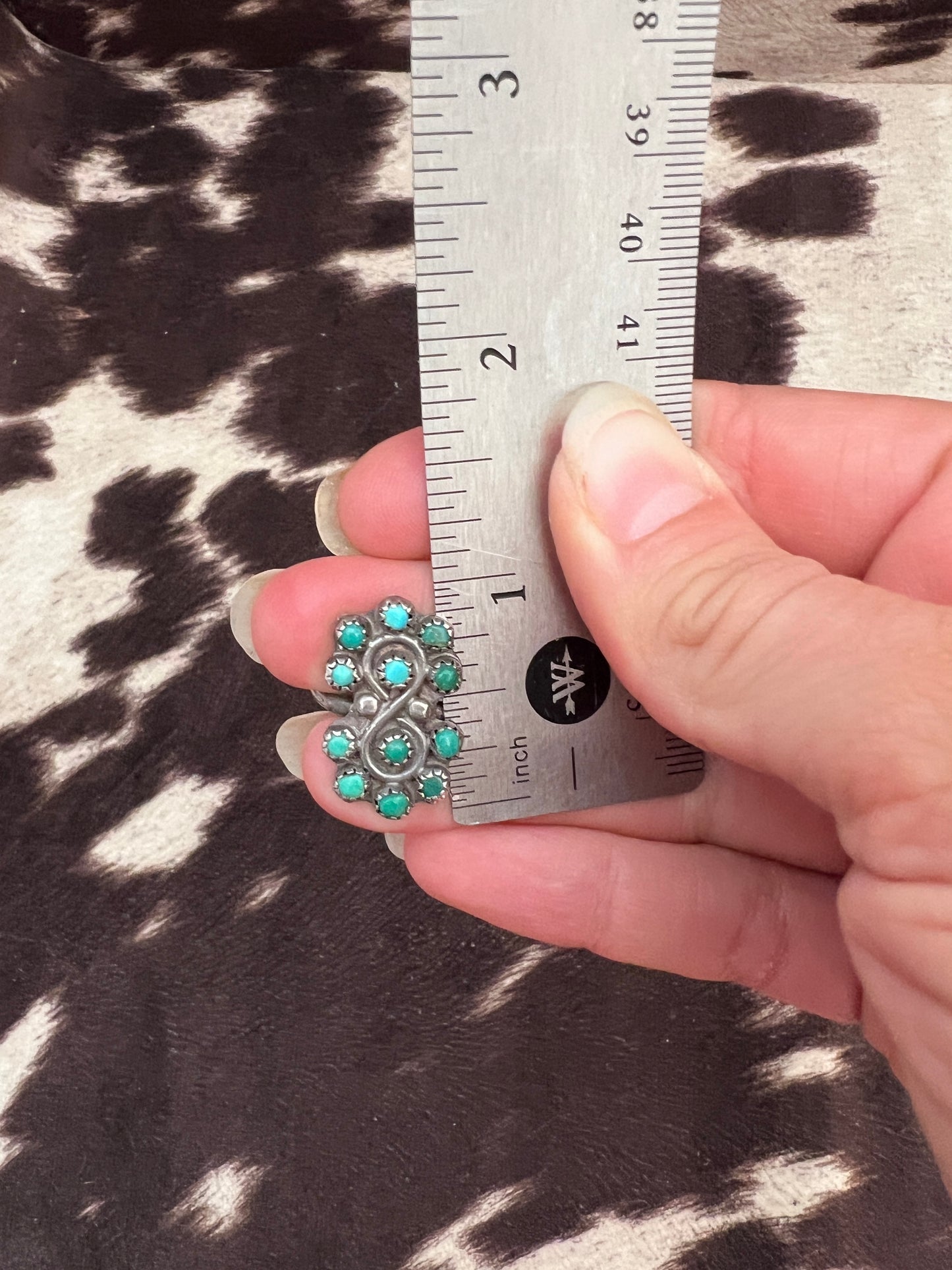 Vintage turquoise snake eye cluster ring