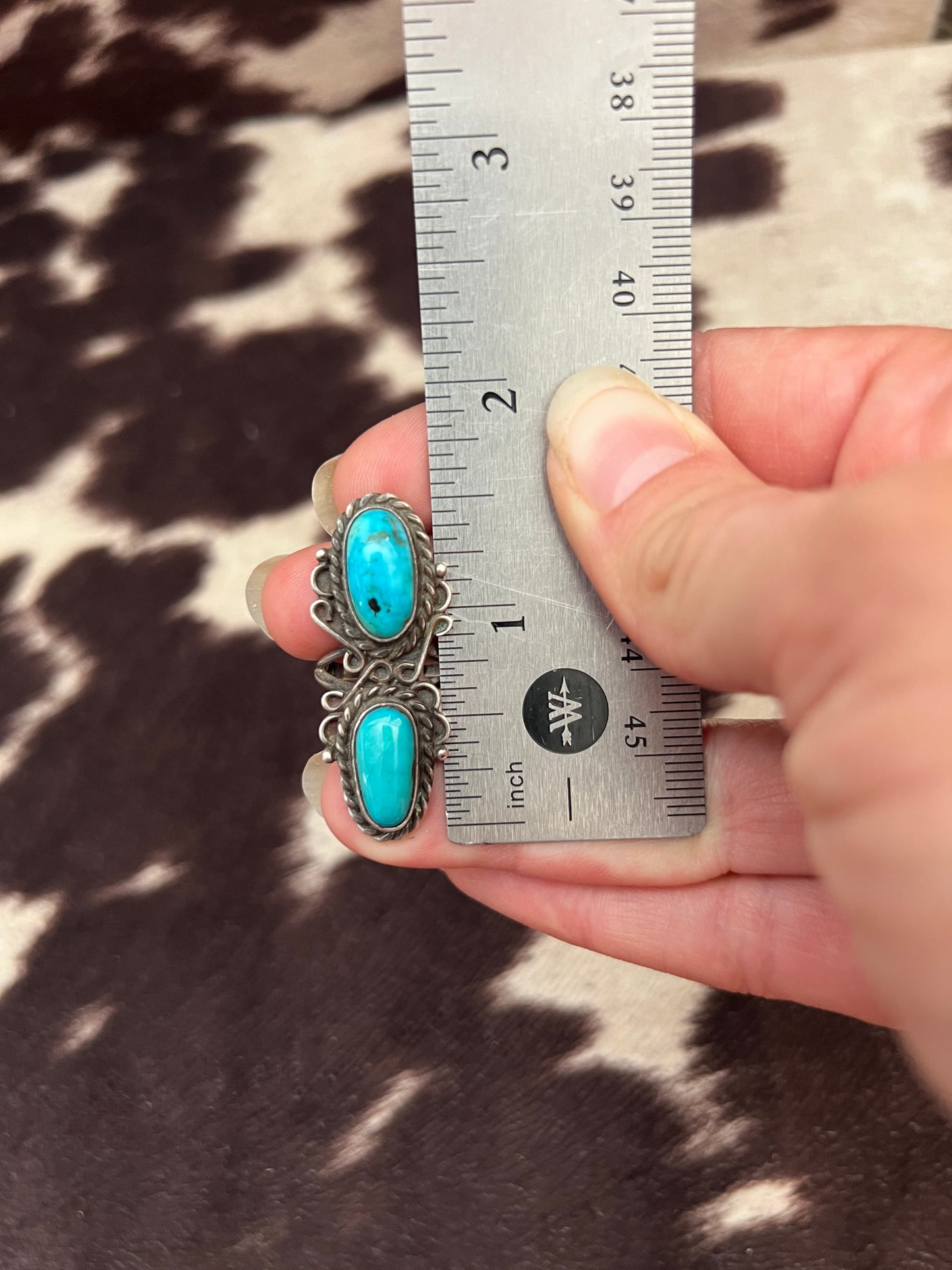 Vintage 2 turquoise swirl ring