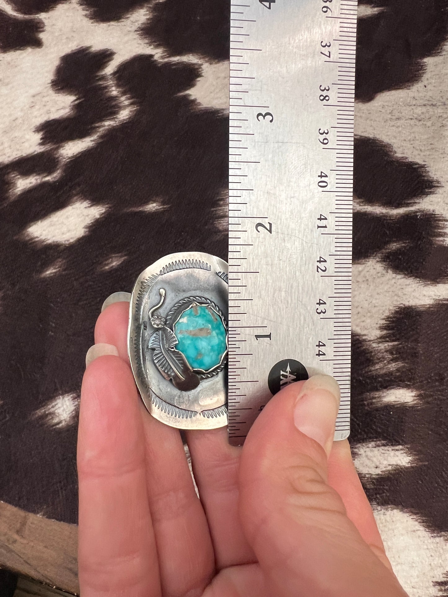 New large turquoise cowboy hat ring