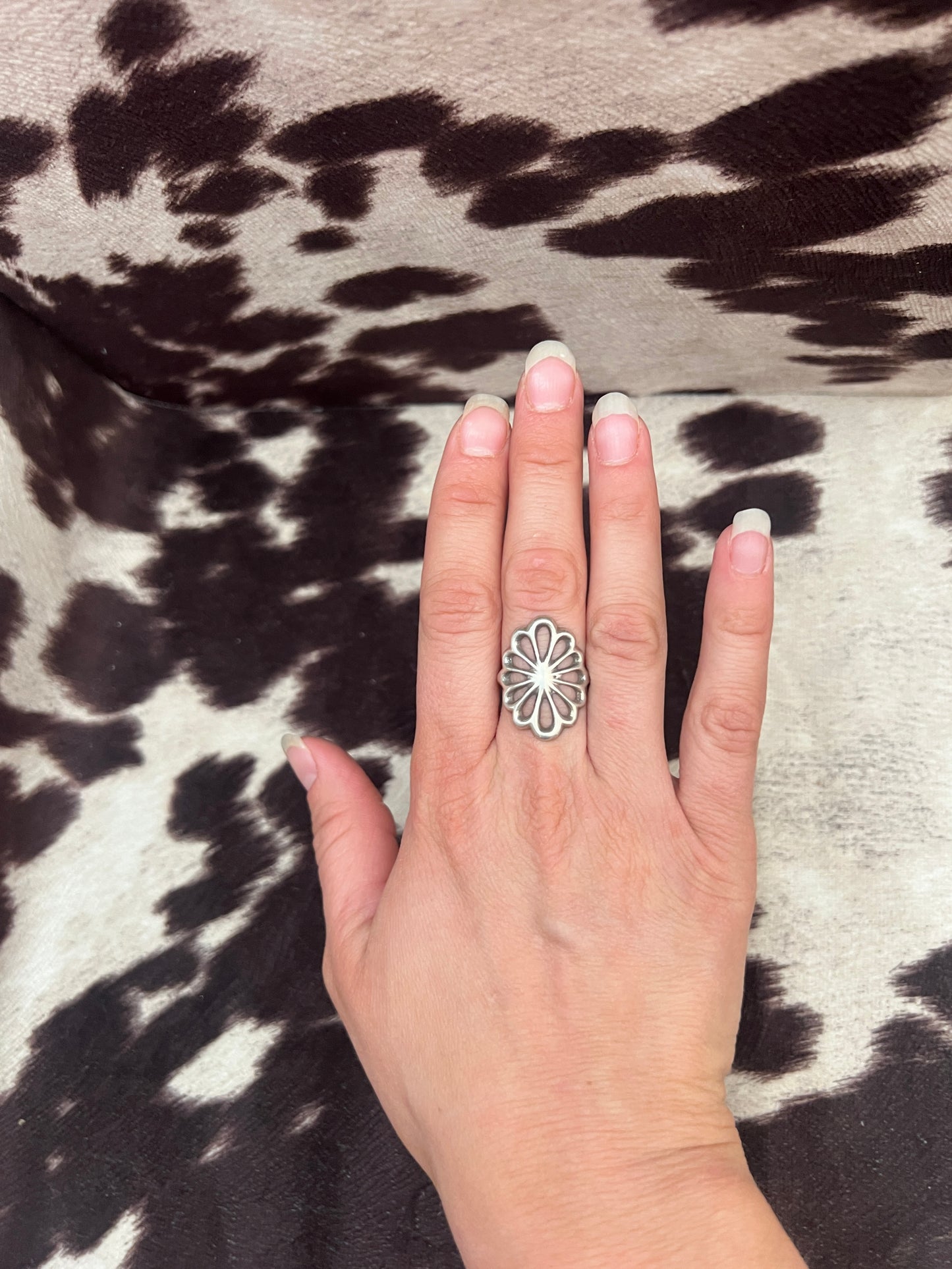 Vintage sandcast silver ring