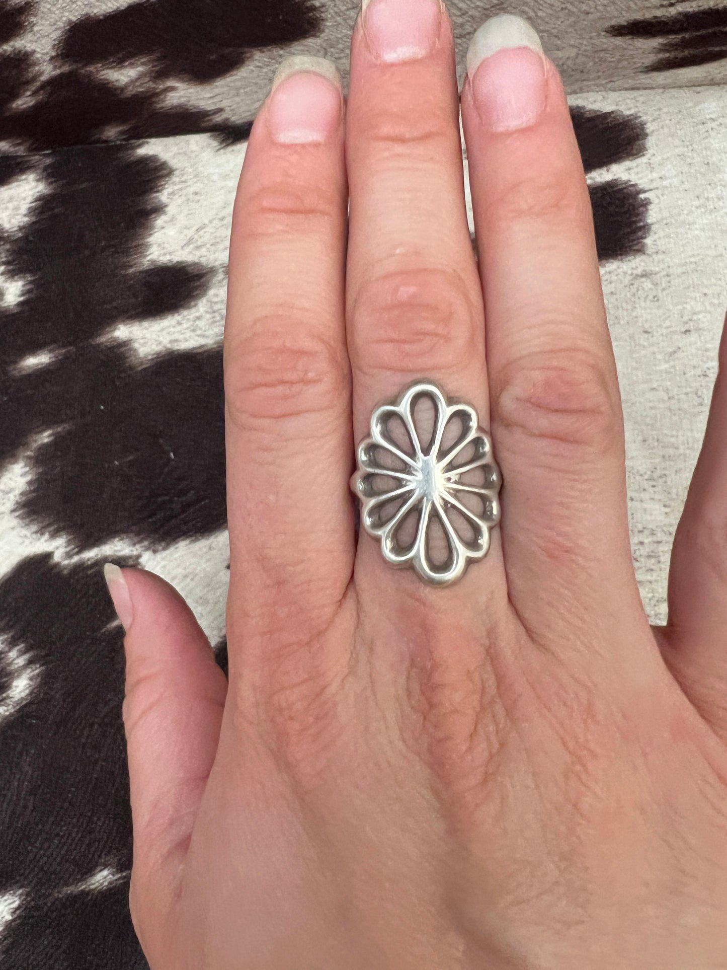 Vintage sandcast silver ring