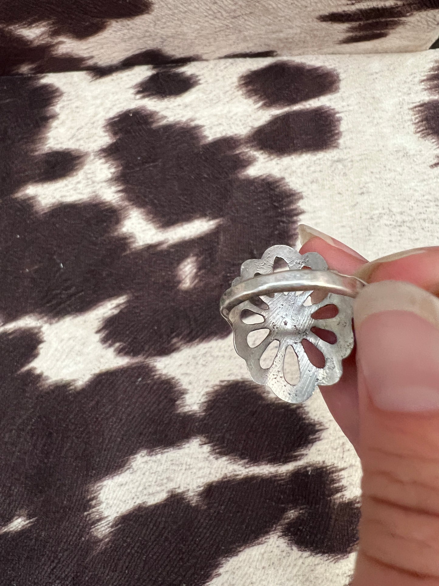 Vintage sandcast silver ring