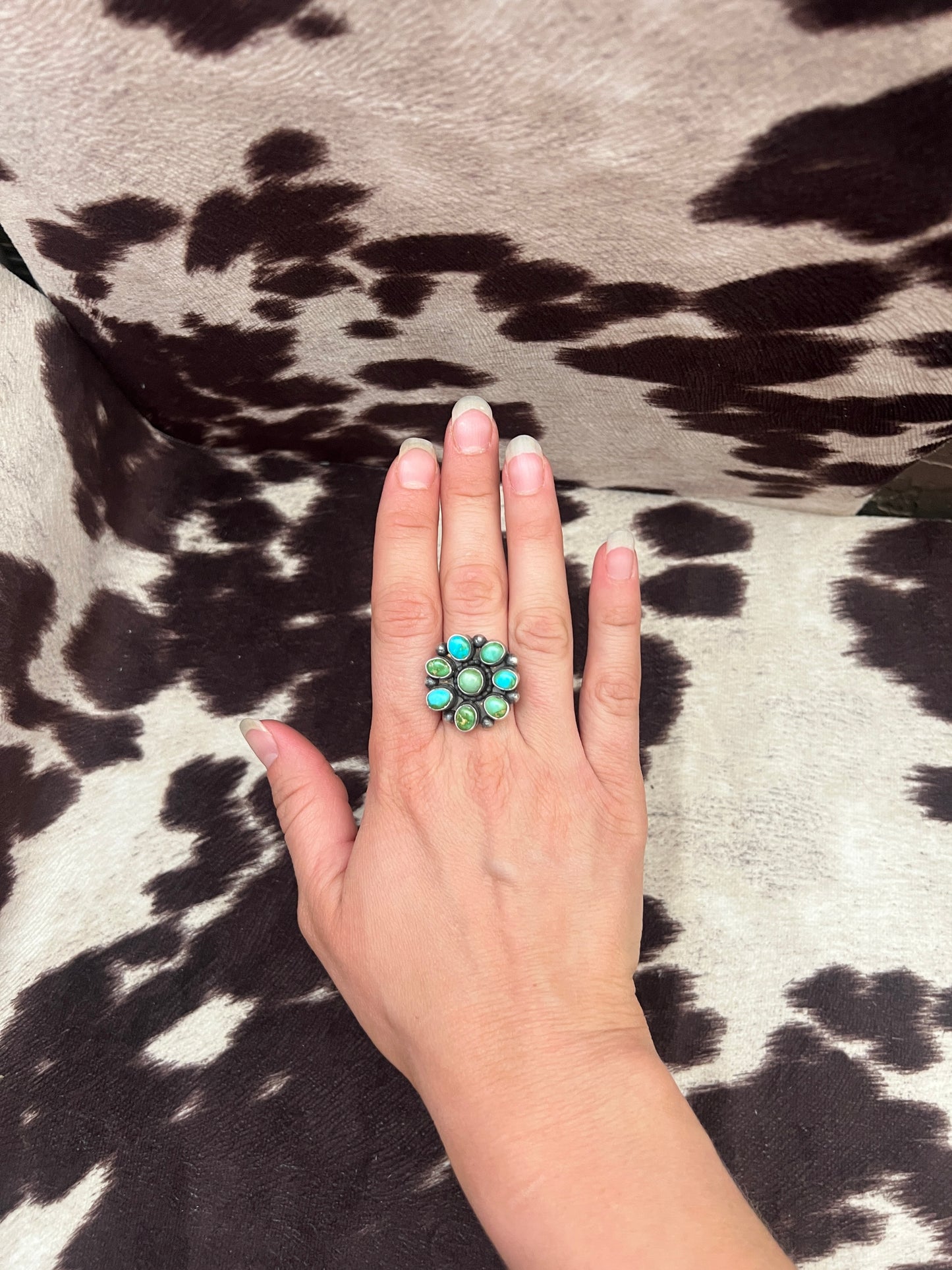 New Sonoran gold turquoise cluster ring