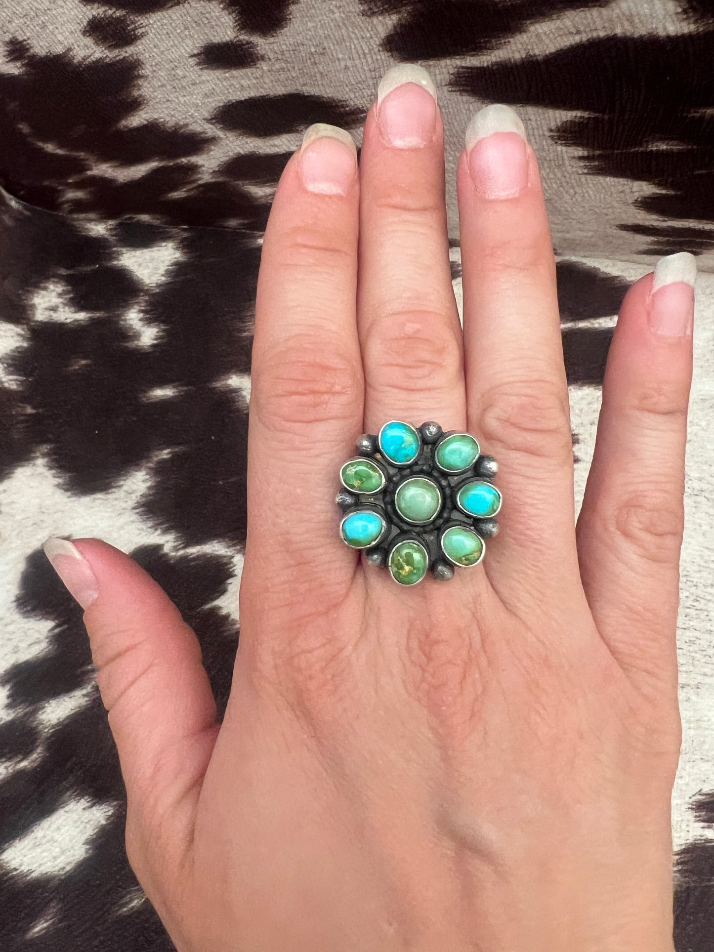 New Sonoran gold turquoise cluster ring