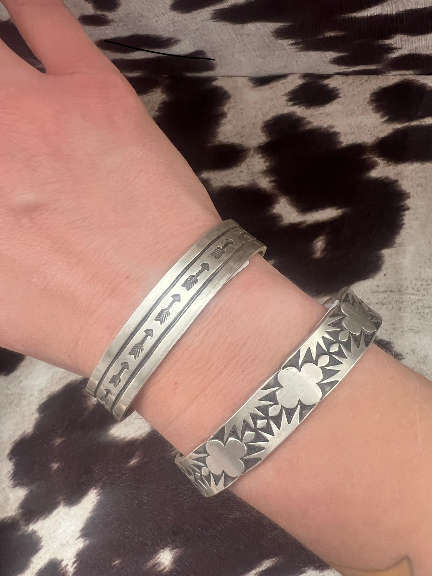 New thick silver stamped women’s cuff