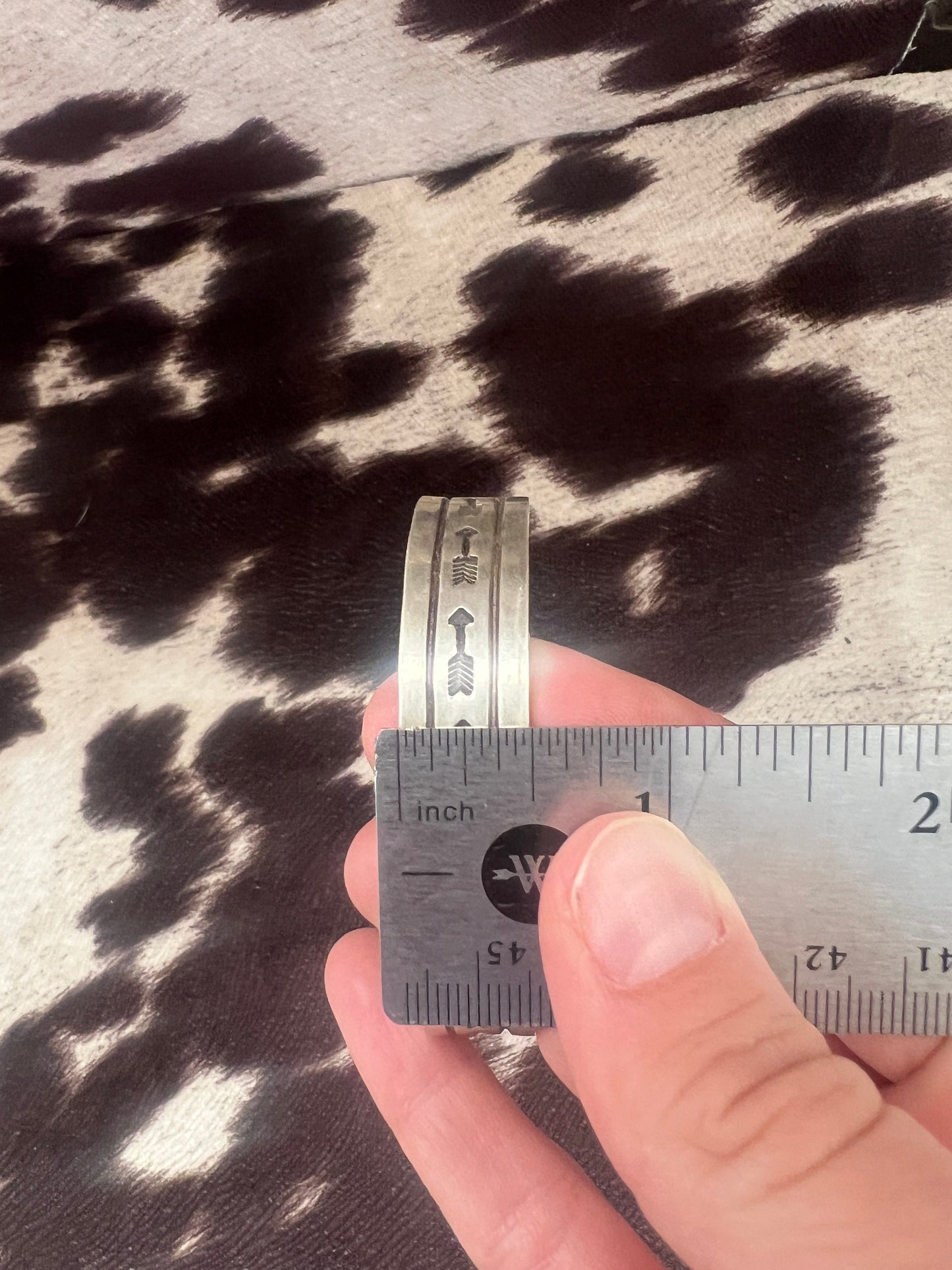 New thick silver stamped women’s cuff