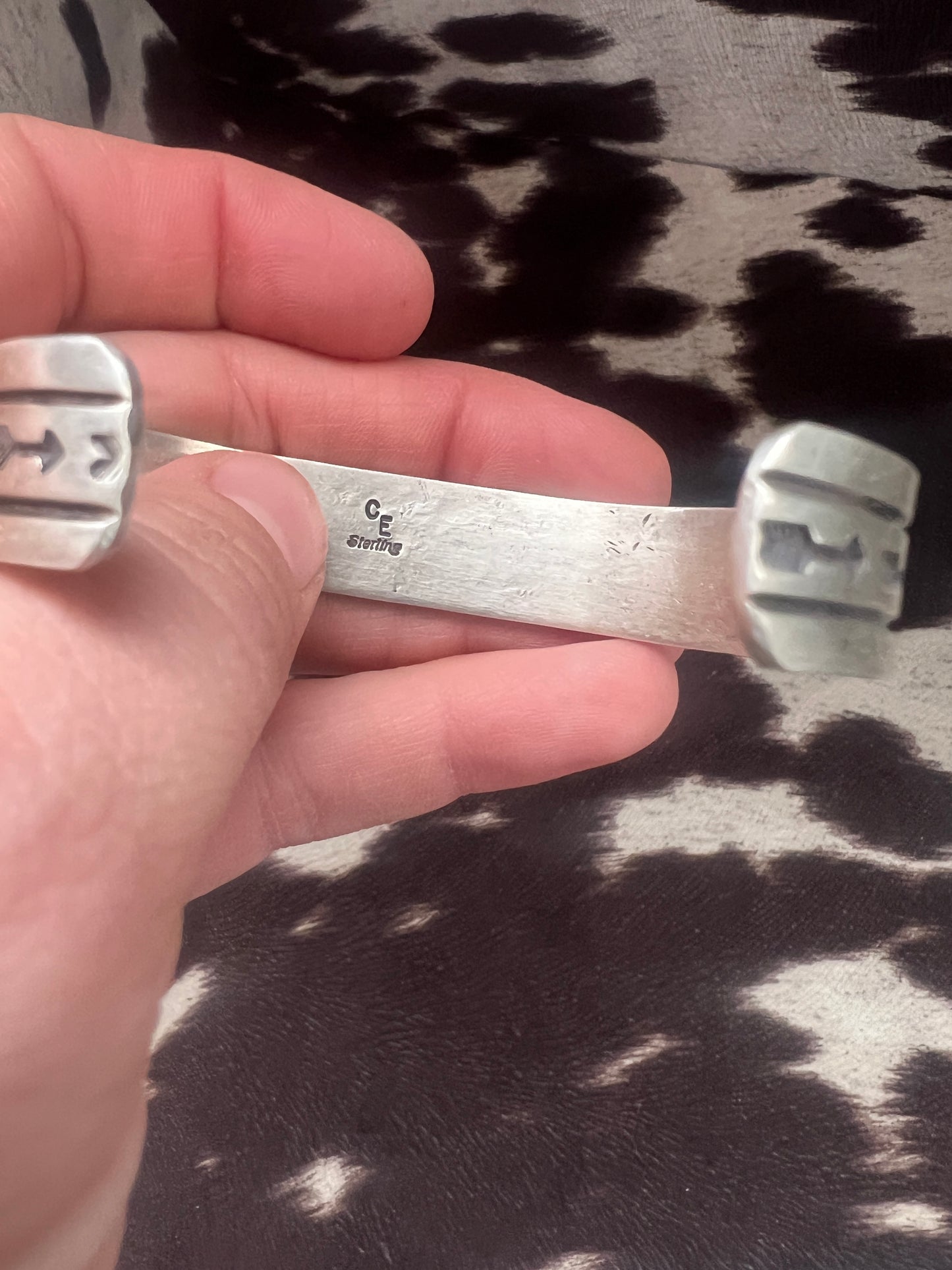 New thick silver stamped women’s cuff