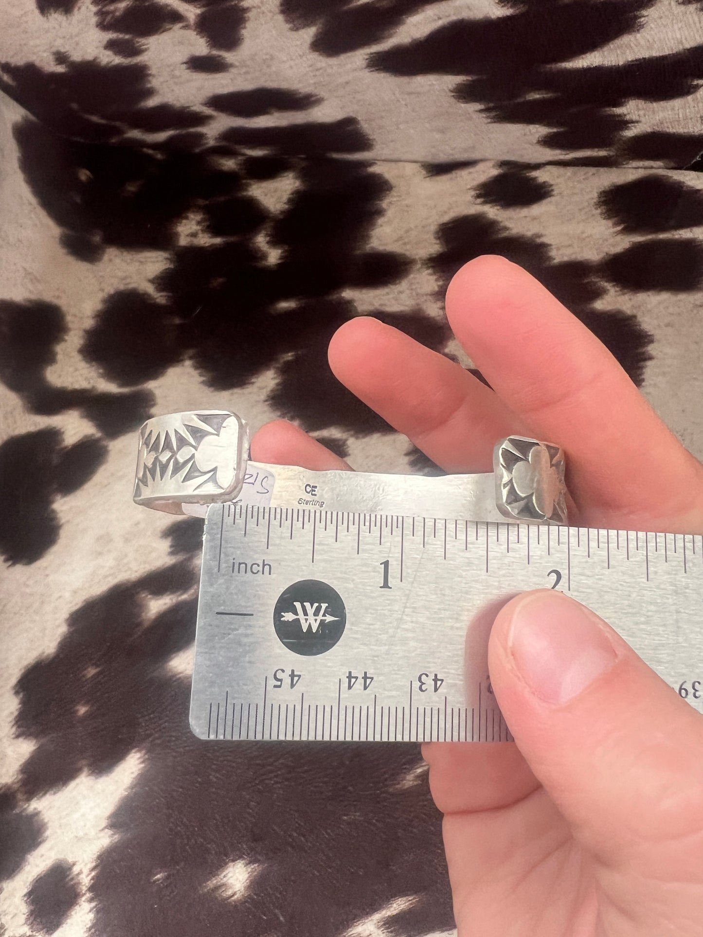 New thick silver stamped women’s cuff