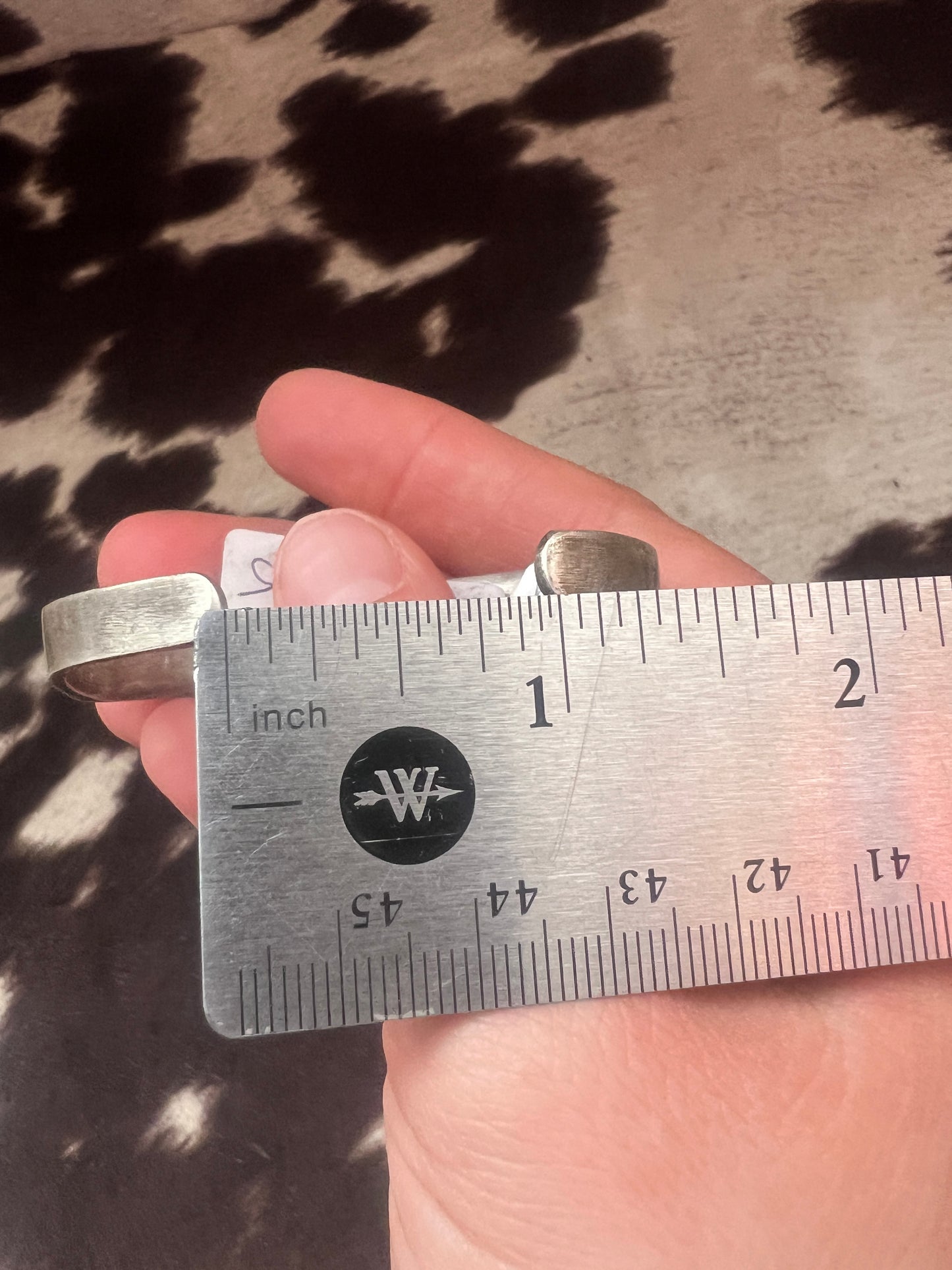 Vintage turquoise inlay thick band cuff