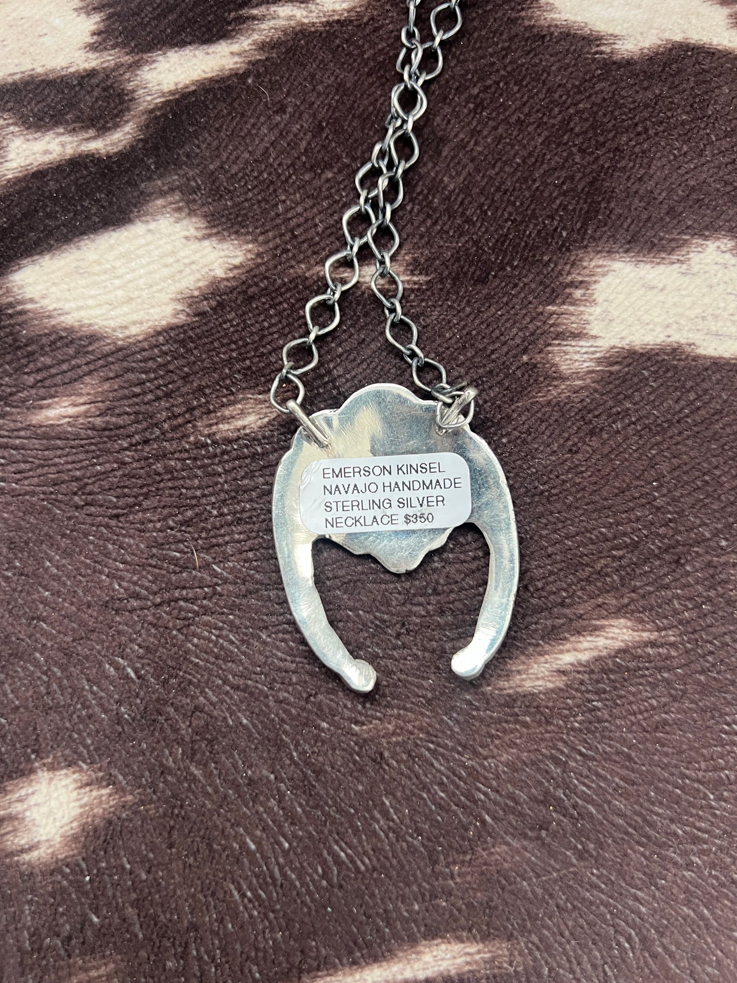 New silver horseshoe horse overlay necklace