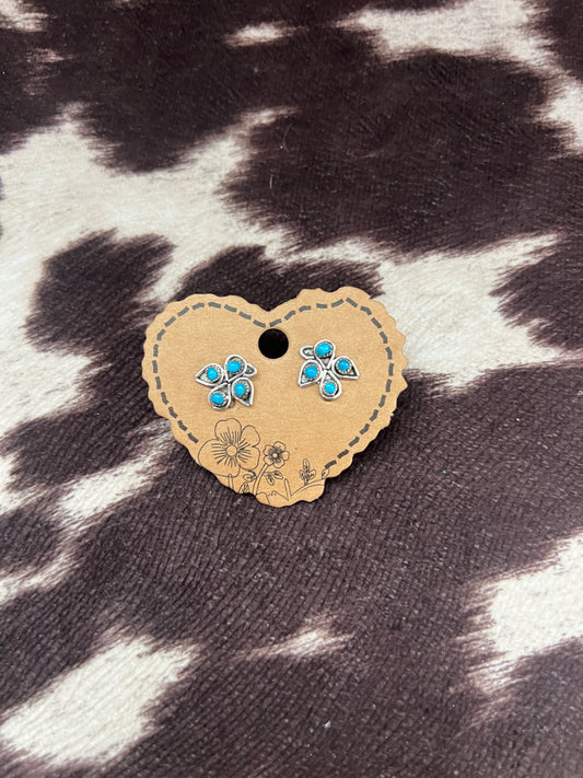 New turquoise snake eye thunderbird stud earrings