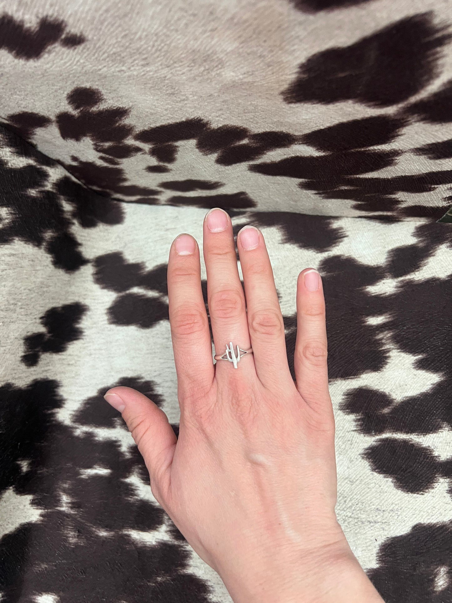 New Saguaro cactus silver stacker rings