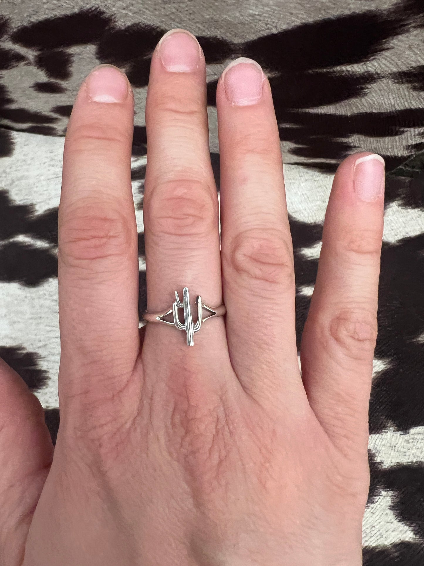 New Saguaro cactus silver stacker rings