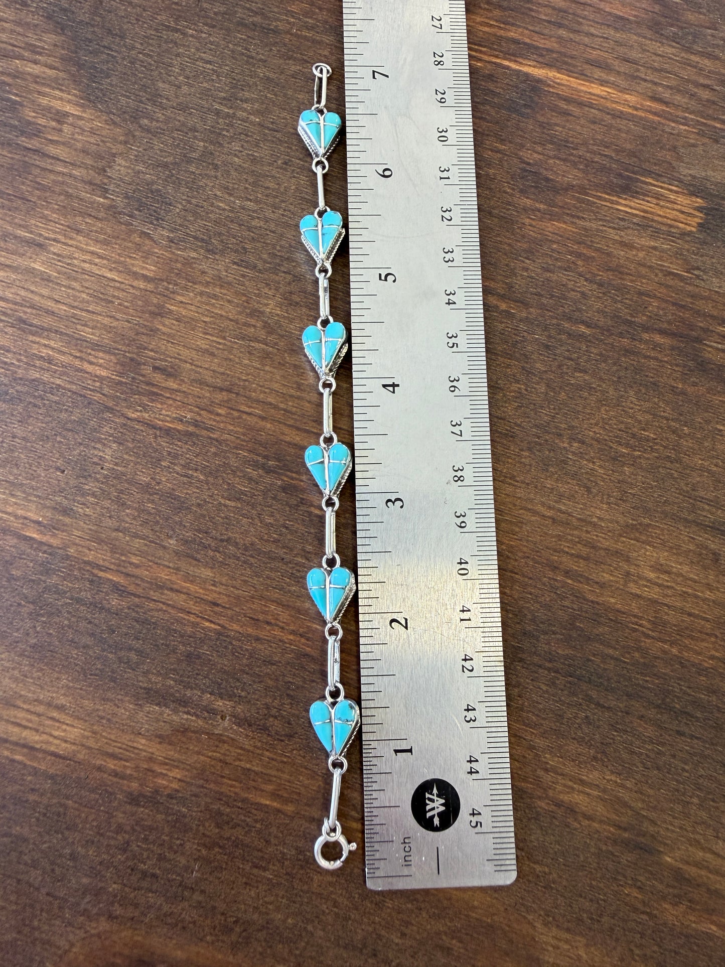 New inlay heart turquoise link bracelet