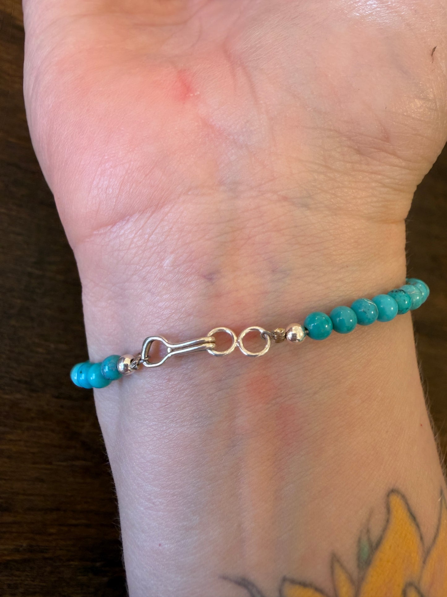 New 4mm turquoise ball bracelet