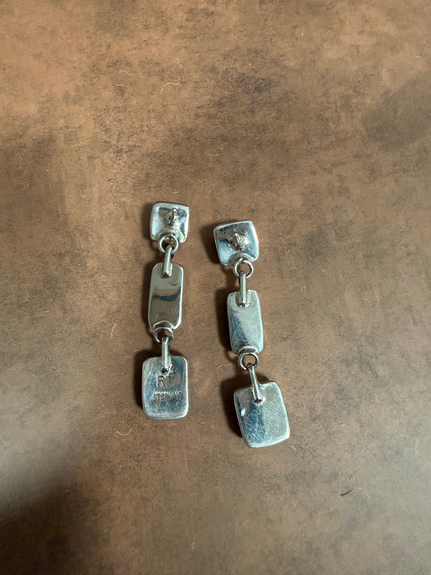 New Sonoran gold turquoise 3 dangle stud earrings