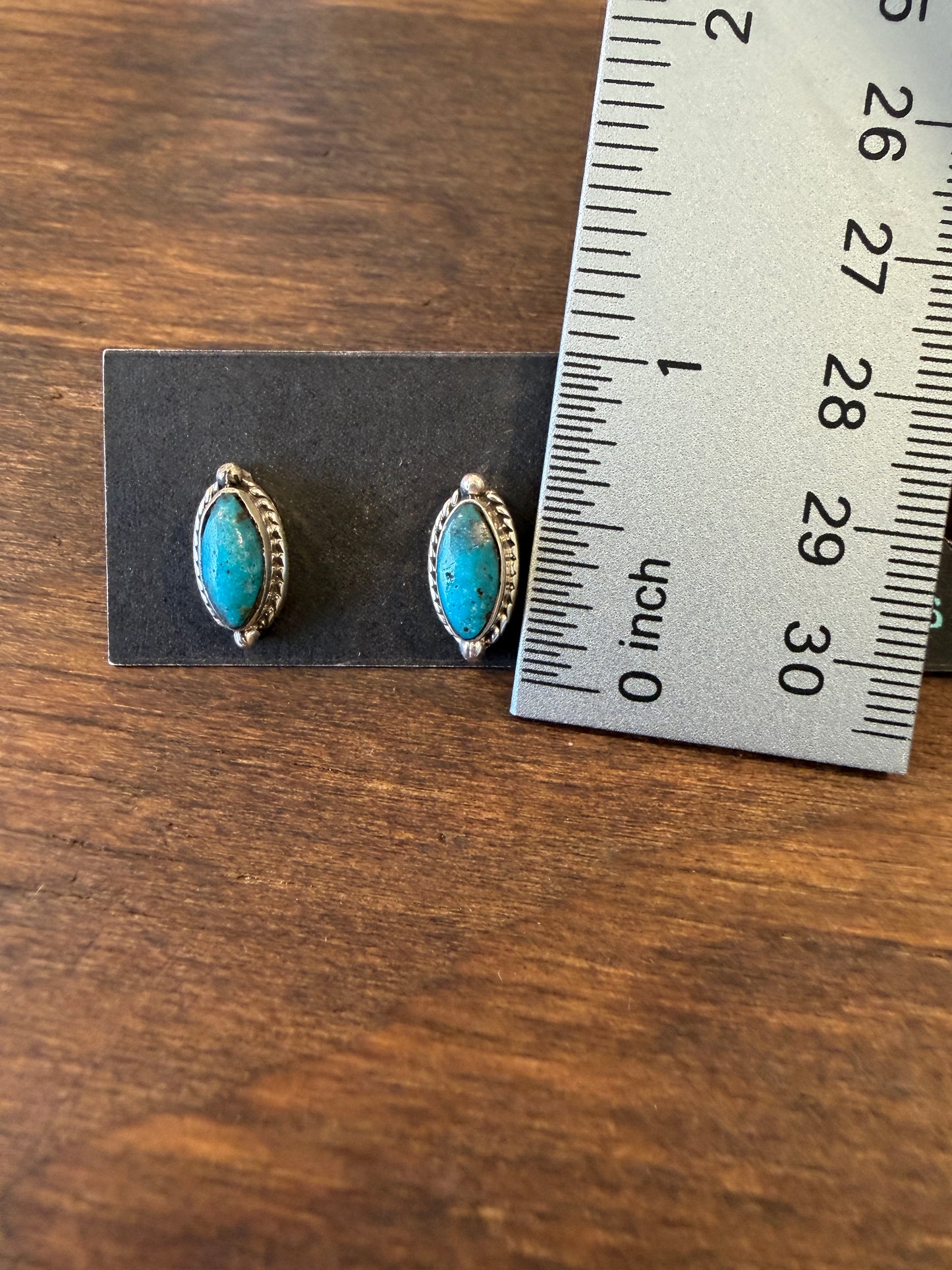 New turquoise pointed stud earrings