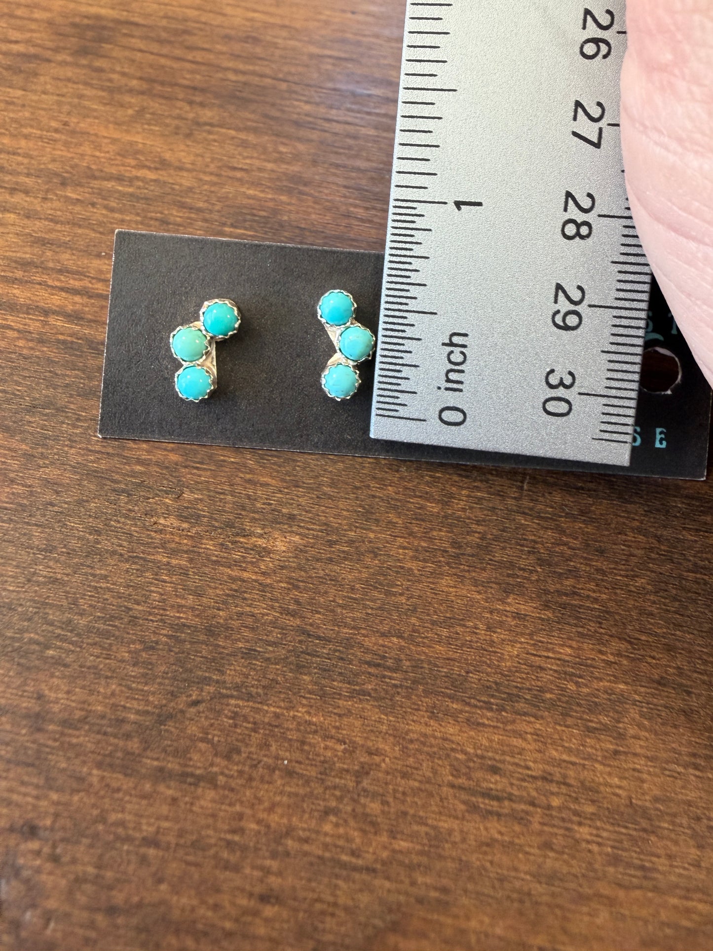 New 3 stone turquoise stud earrings
