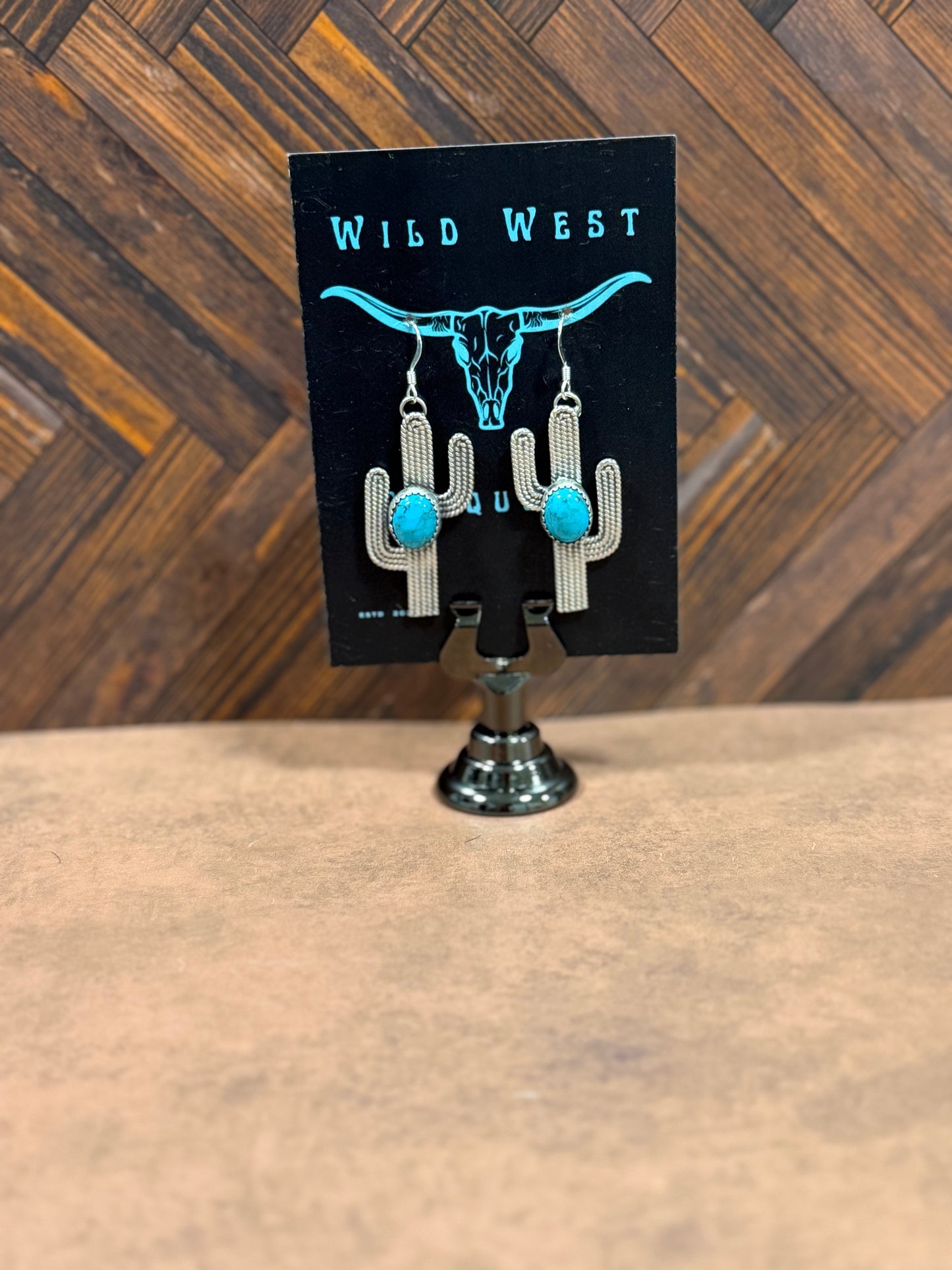 New cactus turquoise dangle earrings