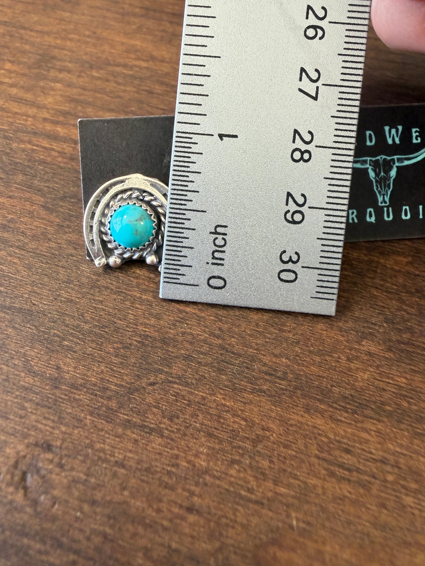 New turquoise upside down horseshoe stud earrings