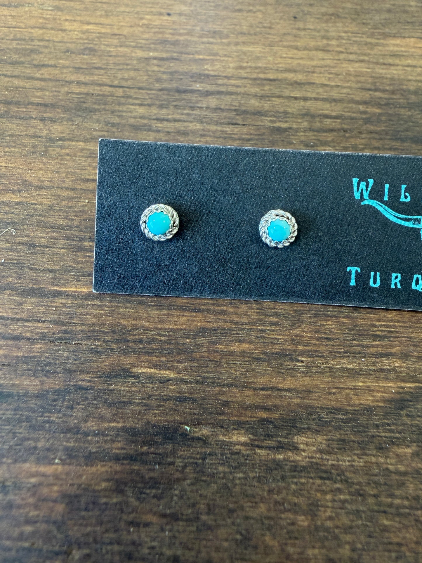 New turquoise twist wire stud earrings