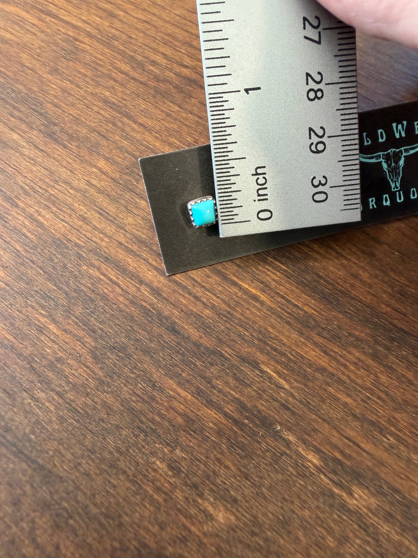 New turquoise square stud earrings