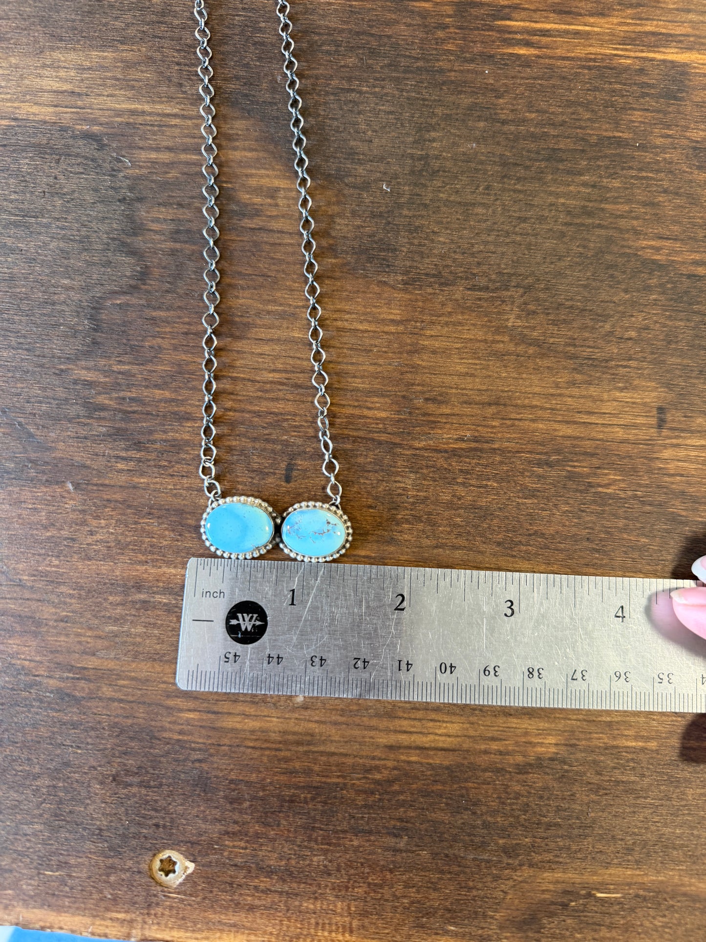New golden hills 2 stone bar necklace