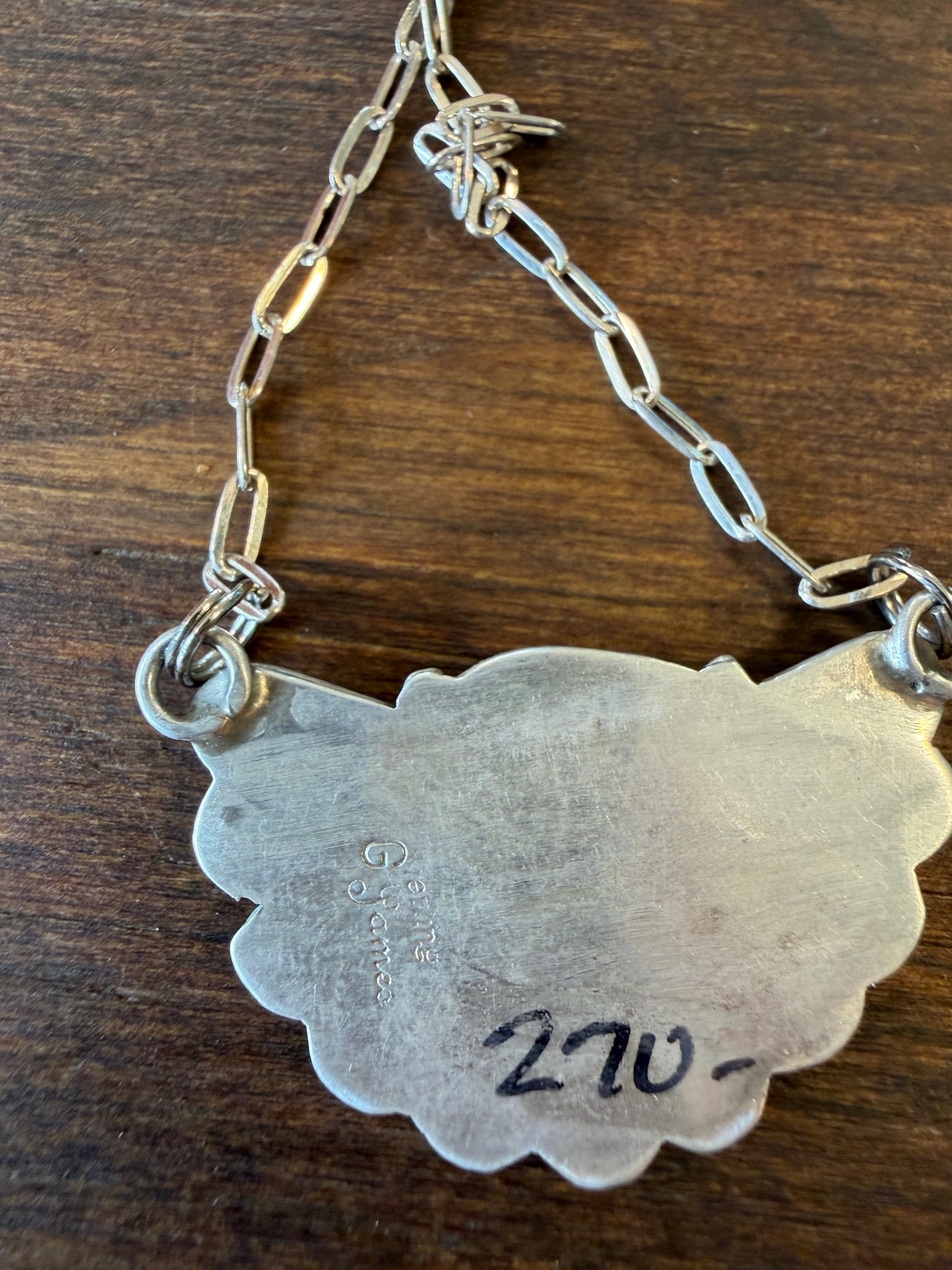 New Turquoise 1/2 fan shadow box bar necklace