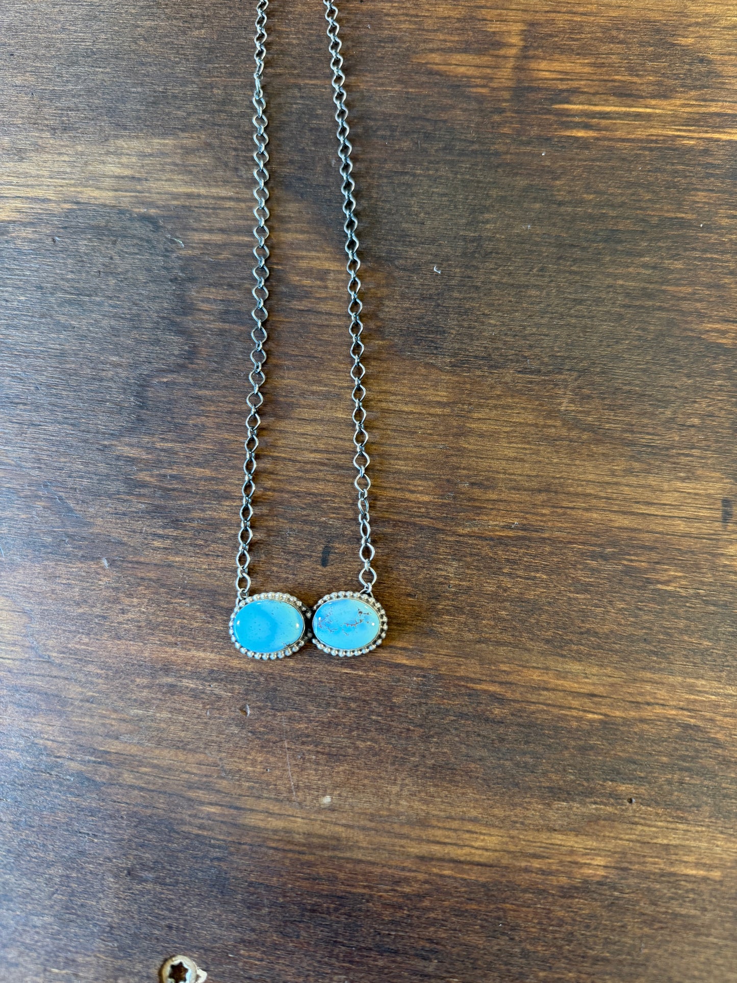 New golden hills 2 stone bar necklace