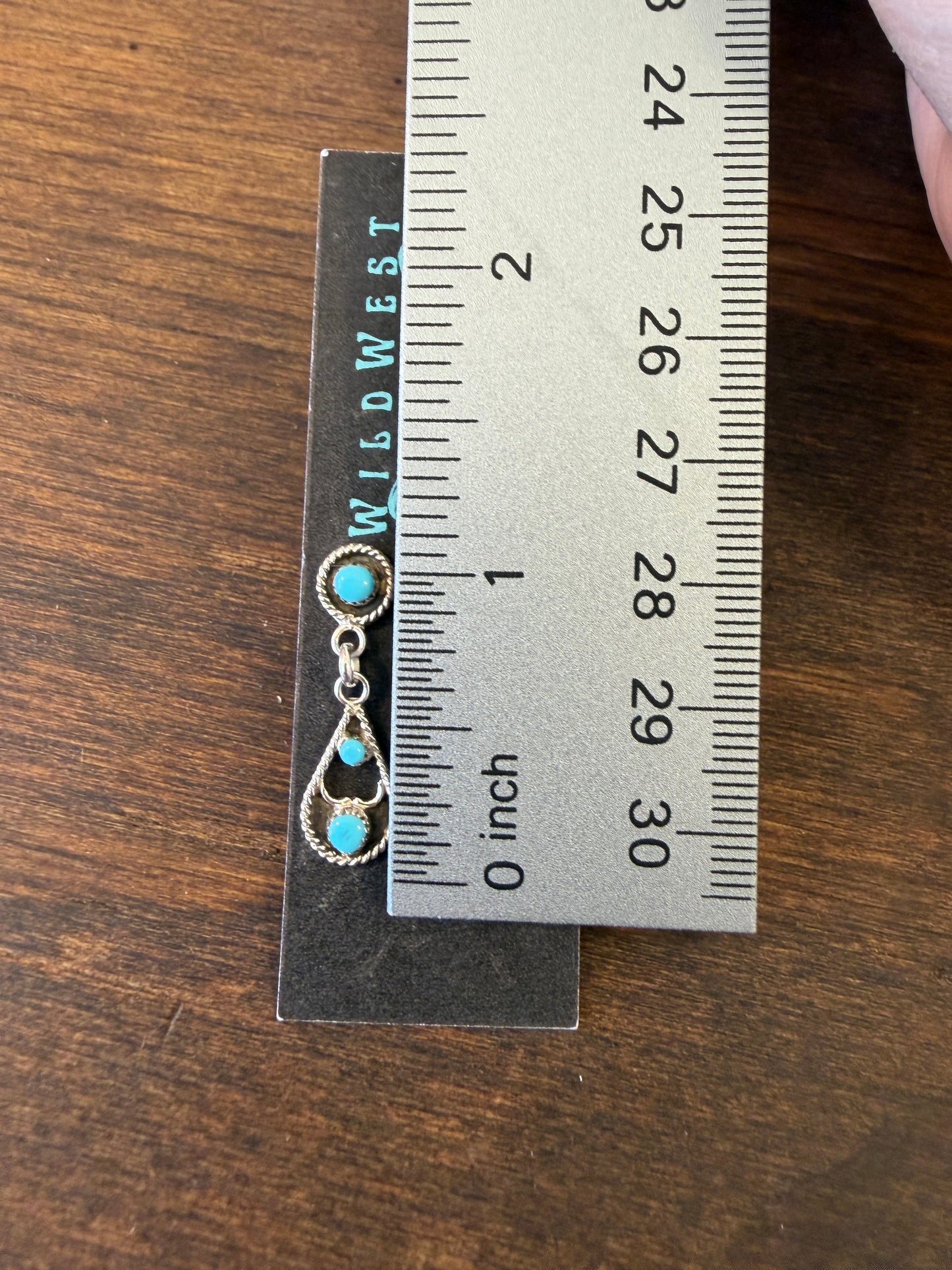 New snake eye turquoise stud dangle shadow box earrings