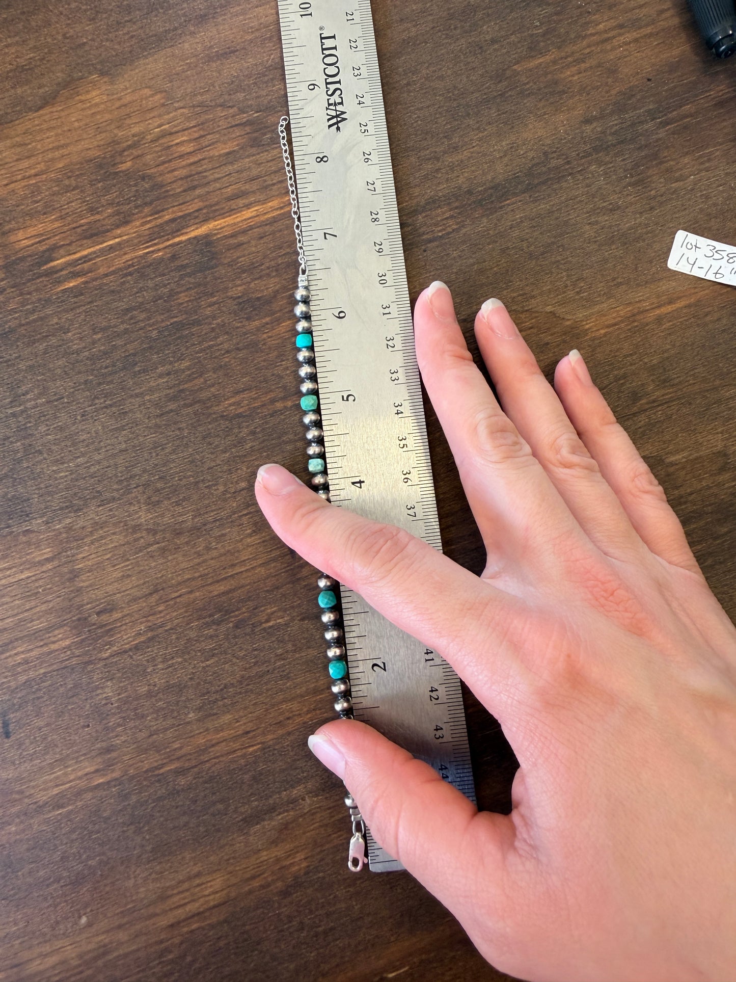 New 5mm turquoise and silver pearl bracelet