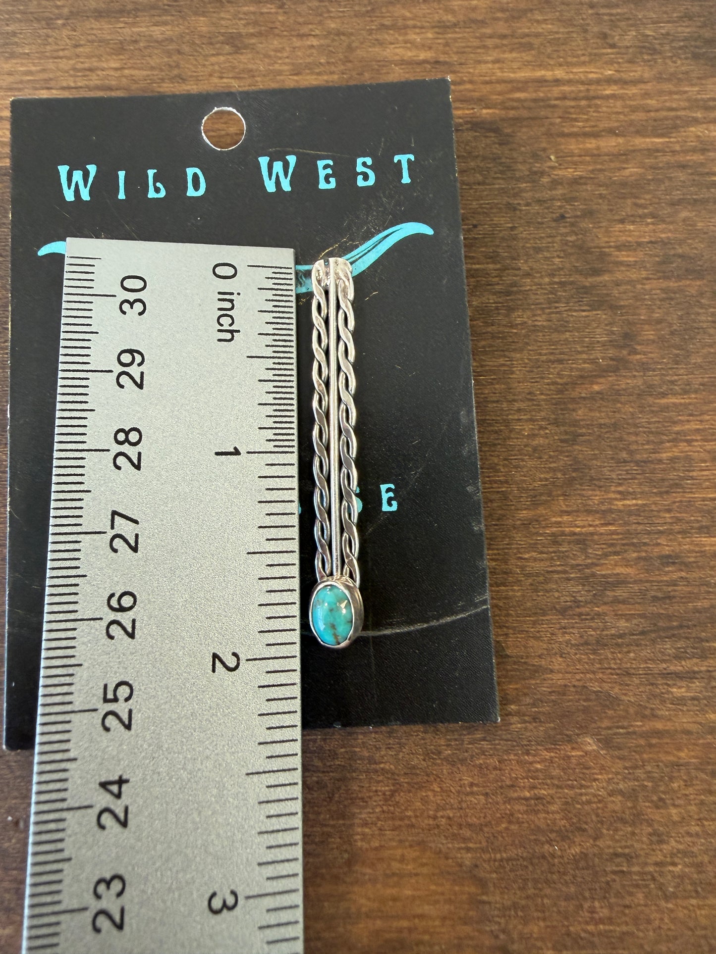 New green turquoise long flat twist wire long stud earrings