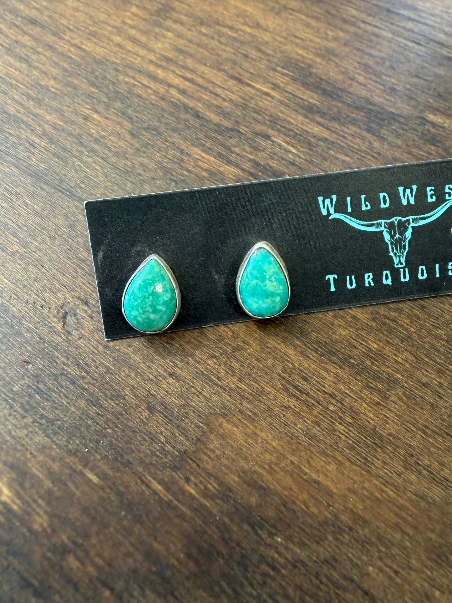 New whitewater turquoise teardrop stud earrings